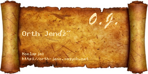 Orth Jenő névjegykártya