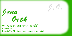 jeno orth business card